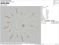 Sun Embroidery File 4 size