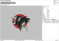 Sun Goku Wolf Embroidery File 4 Sizes