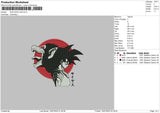 Sun Goku Wolf Embroidery File 4 Sizes