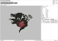 Sun Goku Wolf V2 Embroidery File 4 sizes