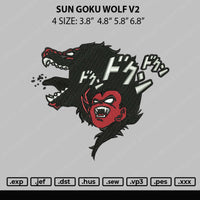 Sun Goku Wolf V2 Embroidery File 4 sizes