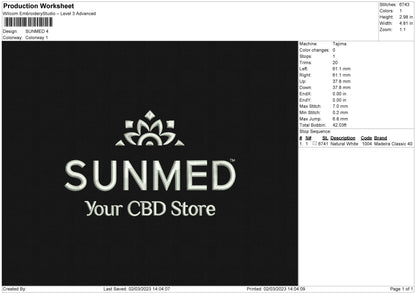 Sunmed Embroidery File 6 sizes