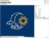 Sun Moon Embroidery File 4 size