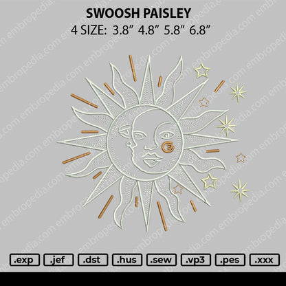 Sun Embroidery File 4 size