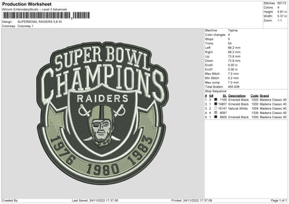 Superbowl Embroidery File 6 sizes