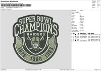 Superbowl Embroidery File 6 sizes