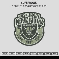 Superbowl Embroidery File 6 sizes