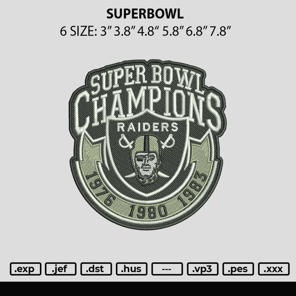 Superbowl Embroidery File 6 sizes