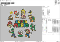Super Mario Embroidery File 6 sizes