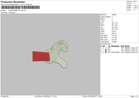 Mario Hand 02 Embroidery File 6 sizes
