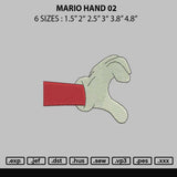 Mario Hand 02 Embroidery File 6 sizes