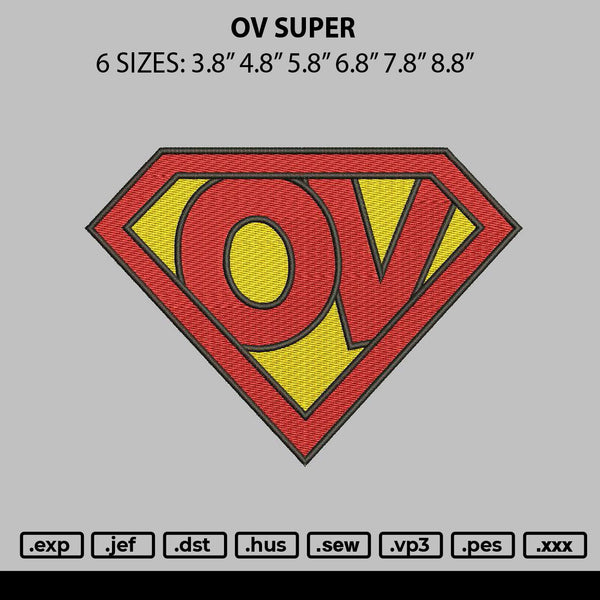 Ov Super Embroidery File 6 sizes