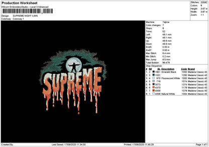 Supremetext Melt 01 Embroidery File 6 sizes