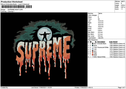 Supremetext Melt 01 Embroidery File 6 sizes