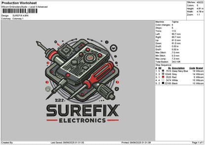 Surefixtext Embroidery File 6 sizes