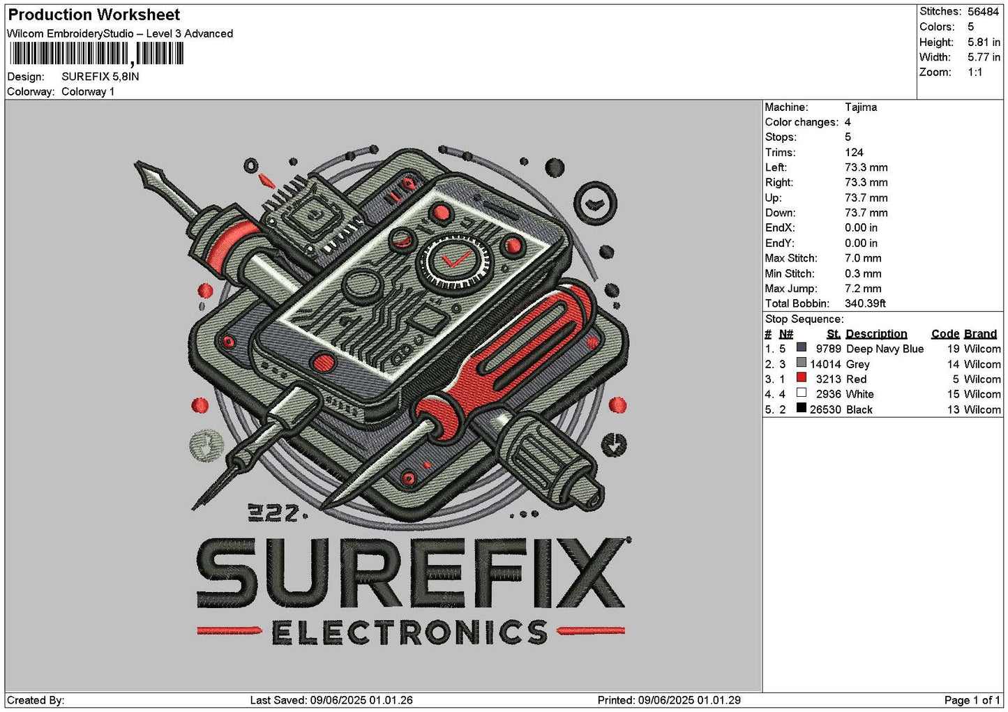 Surefixtext Embroidery File 6 sizes