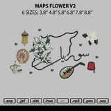 Maps Flower V2 Embroidery File 6 sizes