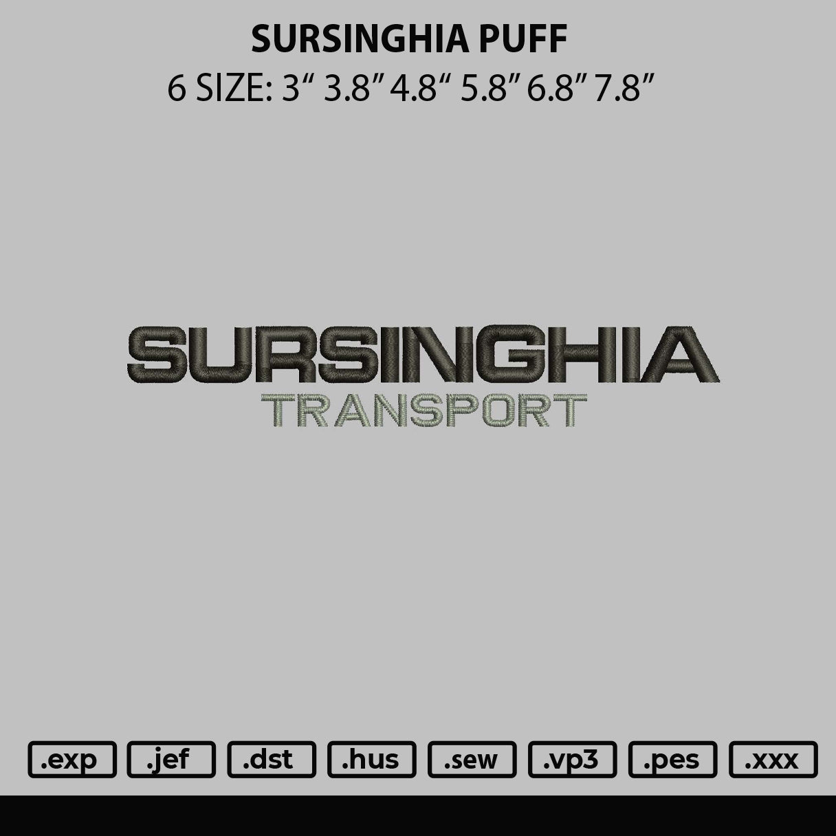 Sursinghia Puff Embroidery File 6 sizes
