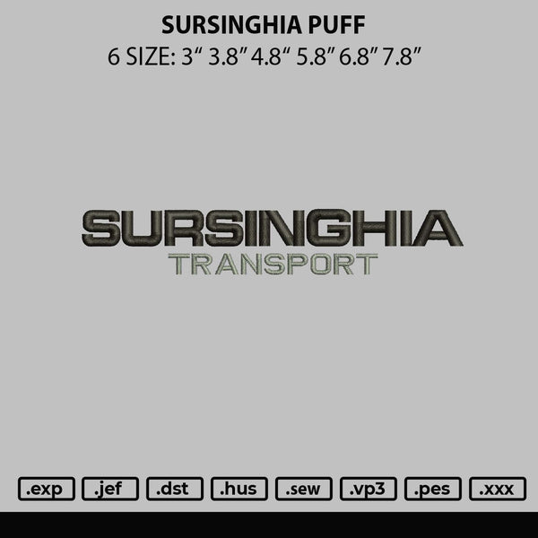 Sursinghia Puff Embroidery File 6 sizes
