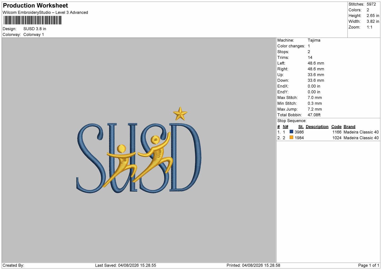 Susd Text Embroidery Machine Design File 6 sizes