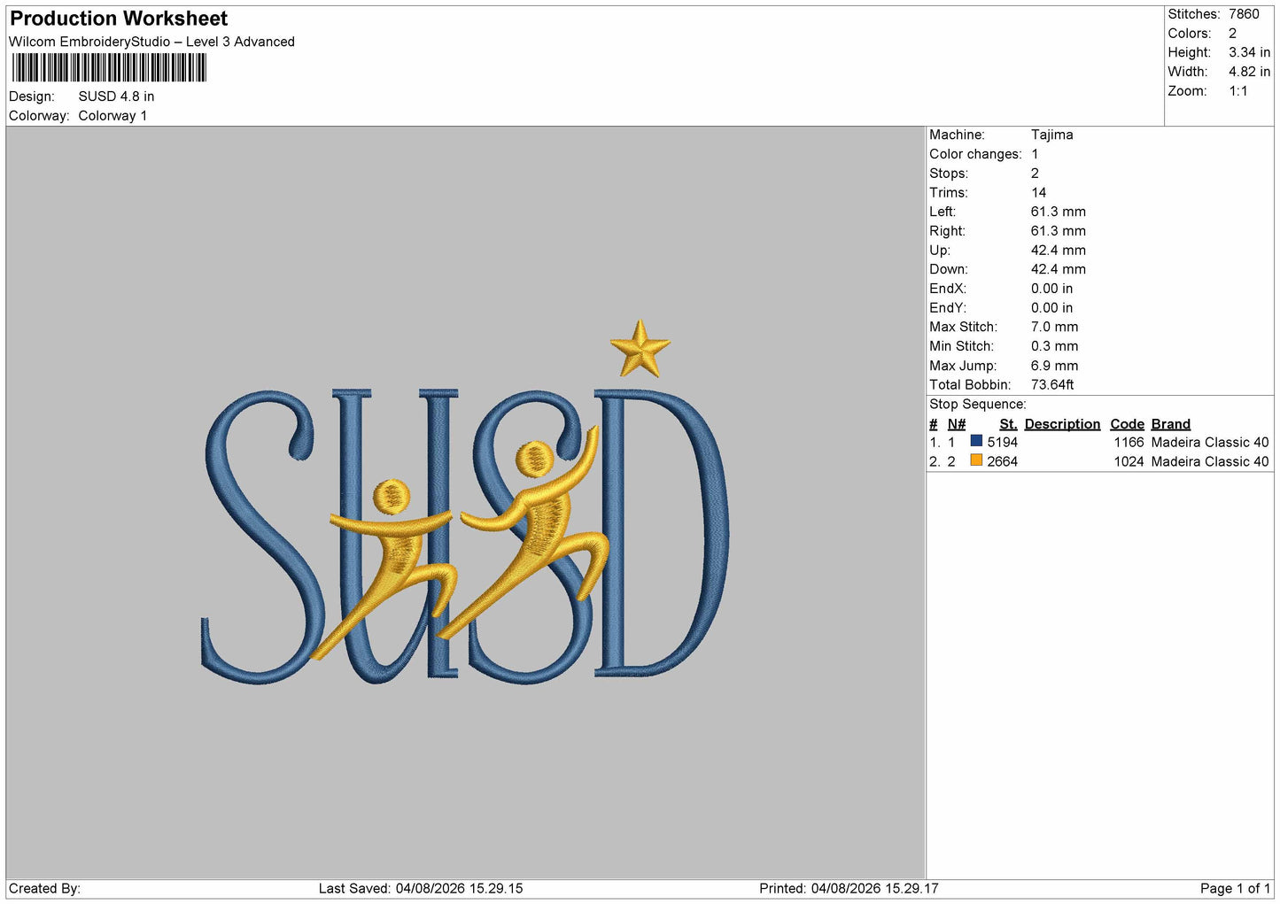 Susd Text Embroidery Machine Design File 6 sizes