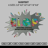 Susdtext Embroidery File 6 sizes