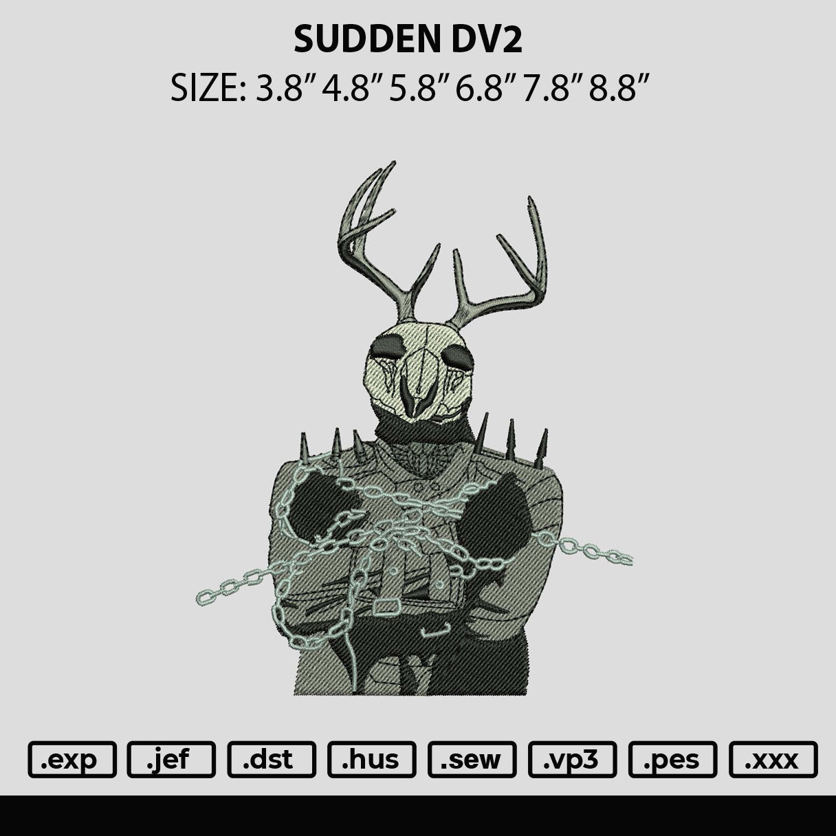 Sudden Dv2 Embroidery File 6 sizes