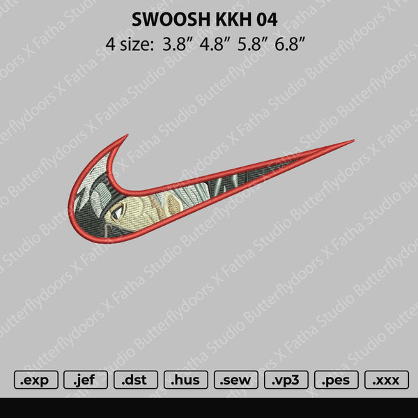 Swoosh Kakashi 04 Embroidery File 4 size