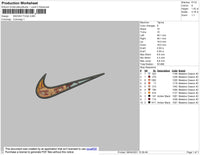 Swoosh Toga Embroidery File 4 size