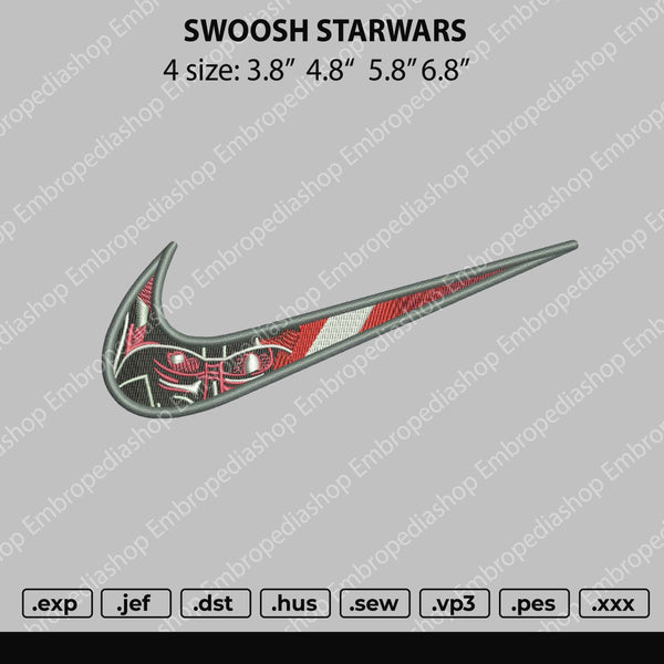 Swoosh Starwars Embroidery File 4 size