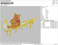 Swoosh Winnie Melt  Embroidery File 4 size