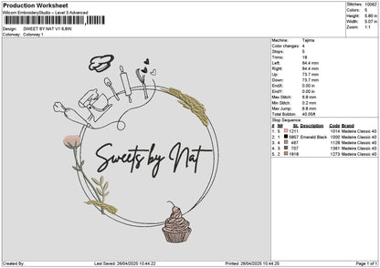 Bynat V1 Embroidery File 6 sizes