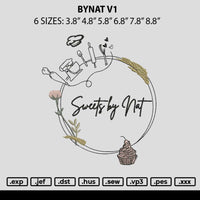 Bynat V1 Embroidery File 6 sizes