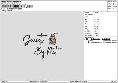 Bynat V2 Embroidery File 6 sizes