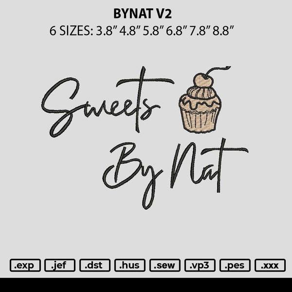 Bynat V2 Embroidery File 6 sizes