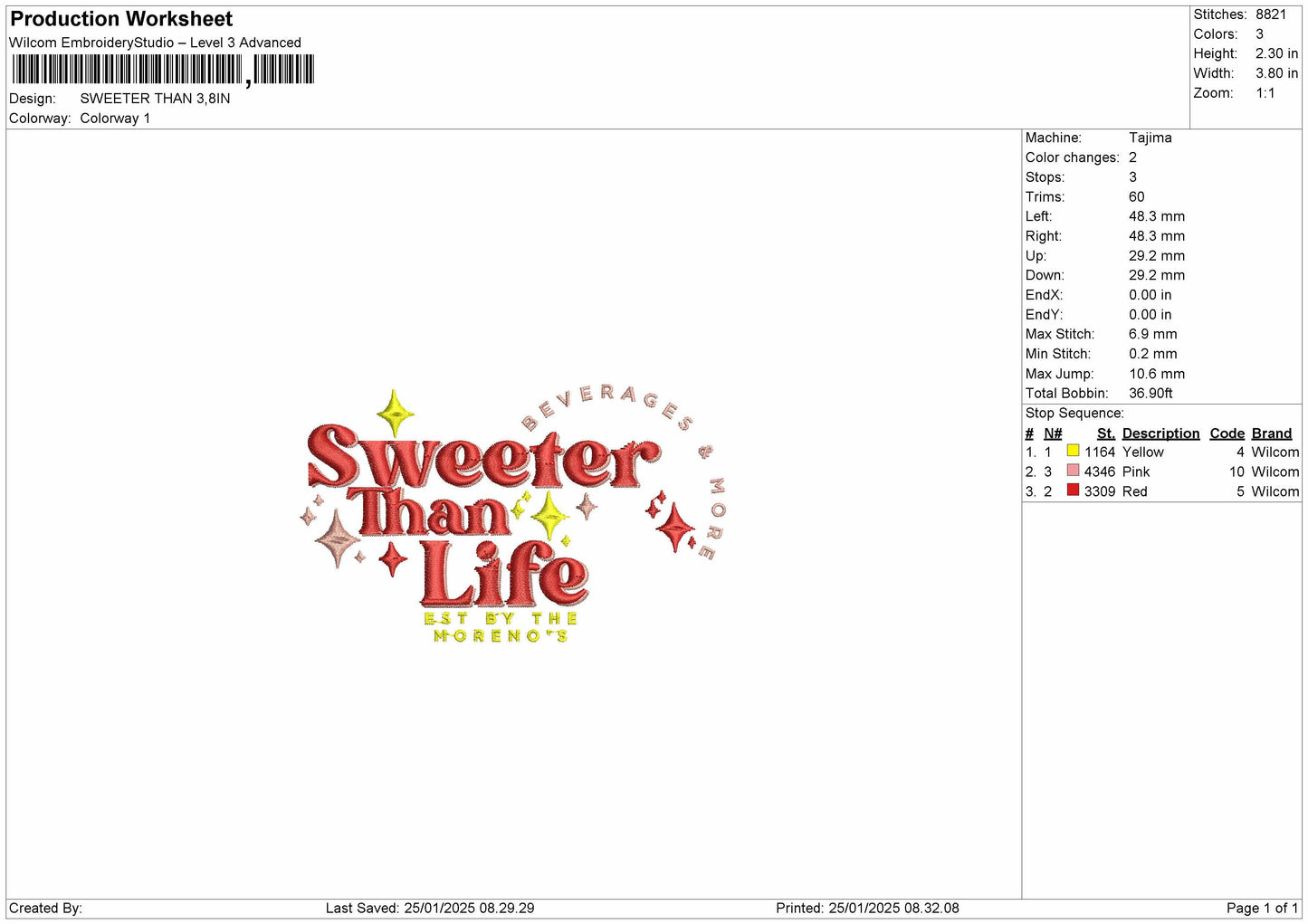 Sweeter Than Embroidery File 4 Sizes