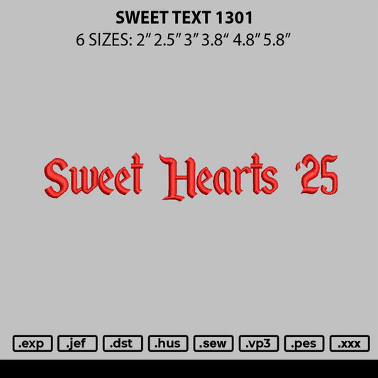 Sweet Text 1301 Embroidery File 6 sizes