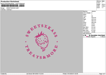 Sweetstext 02 Embroidery File 6 sizes