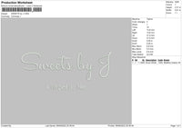 Sweets By J Text E,broidery File 5 sizes