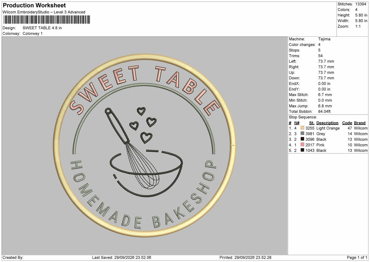 Sweet Circle 2909 Embroidery Machine Design File 6 sizes