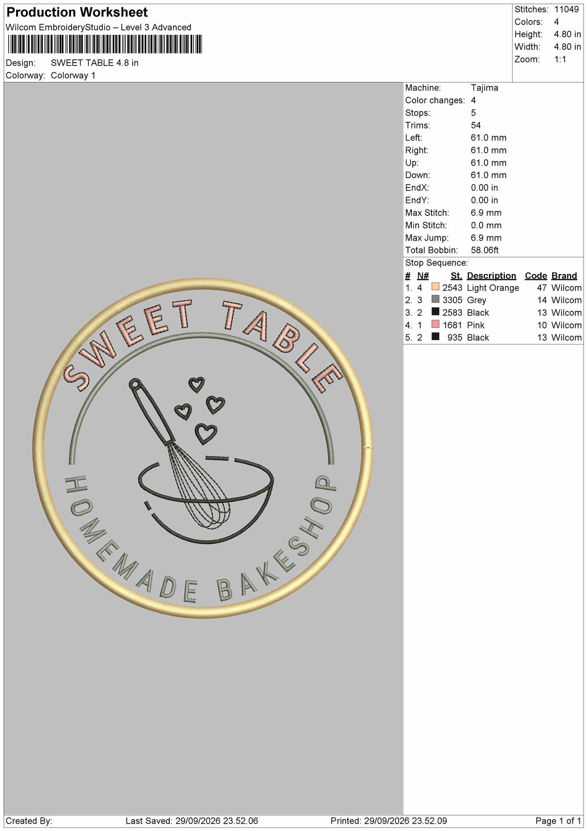 Sweet Circle 2909 Embroidery Machine Design File 6 sizes