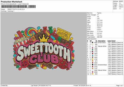 Sweettoothtext Embroidery Machine Design File 6 sizes