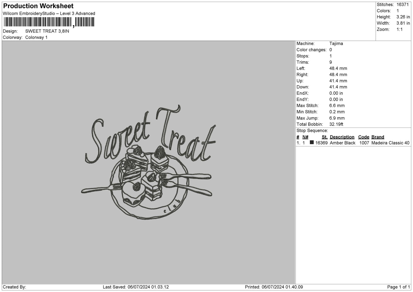 Sweetcake Embroidery File 6 sizes
