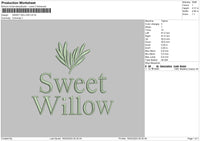 Willow Text Embroidery File 6 sizes