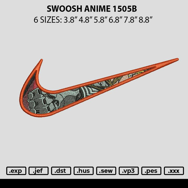Swoosh Anime 1505b Embroidery File 6 sizes