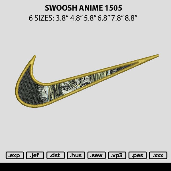 Swoosh Anime 1505 Embroidery File 6 sizes