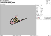 Swoosh Anime 02 Embroidery File 4 size