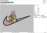 Swoosh Anime 02 Embroidery File 4 size