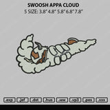 Swoosh Appa Cloud Embroidery File 4 sizes