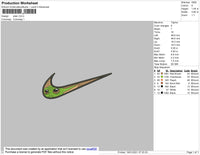 Swoosh Baby Yoda 01 Embroidery File 4 size